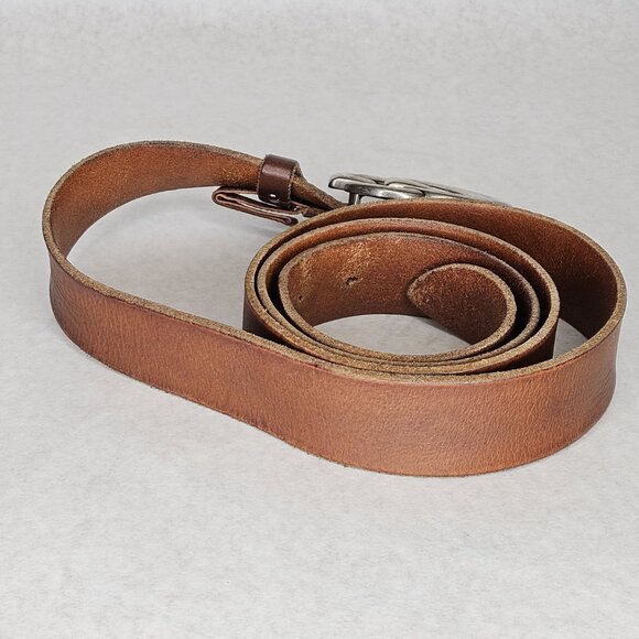 Men's Gucci GG Buckle Brown Tan Leather Belt 53 Inches Long 1.5 Inch Wide - Picture 2 of 12